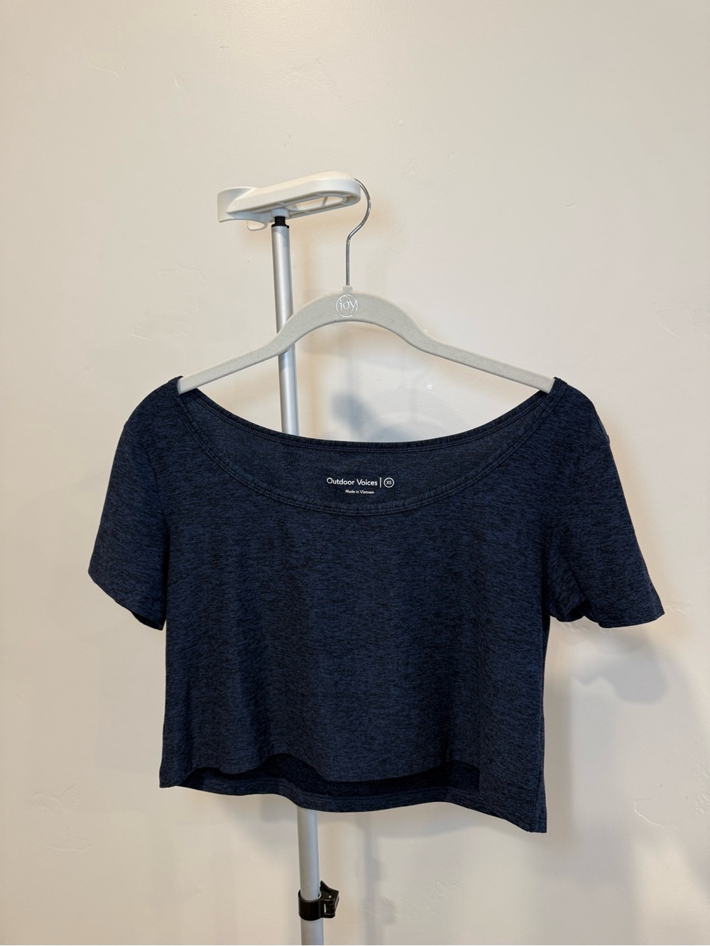 Outdoor Voices Navy Heather Cropped Scoop Tee